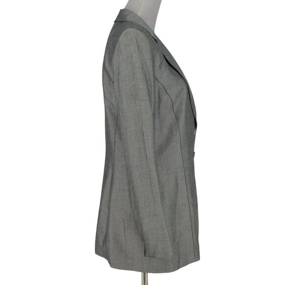 Kasper ASL Jacket Womens 10 Gray Shimmer Fitted Blazer Lined Office Career - Picture 5 of 14